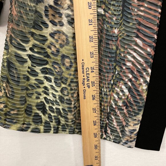 Slinky Brand size 1X Multi Color Animal Print Slinky Knit Stretch Jacket - Picture 5 of 10